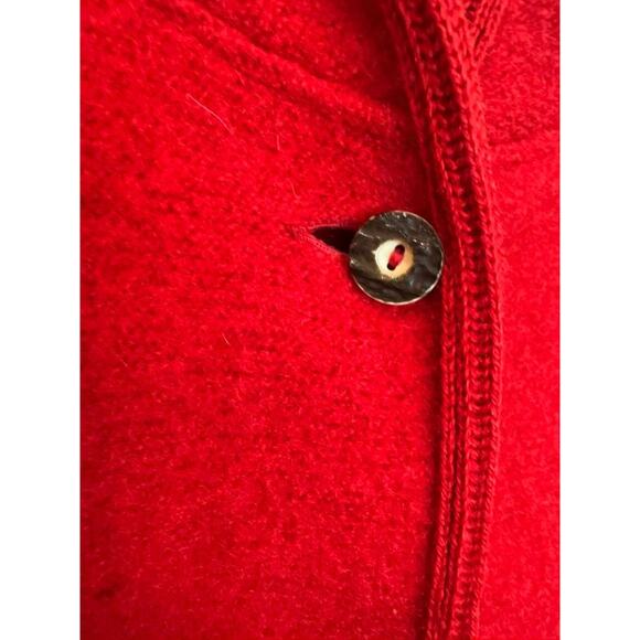 Vintage L.L.Bean 100% Wool Hooded Jacket Women’s M Red Austria  Outerwear - Picture 9 of 13